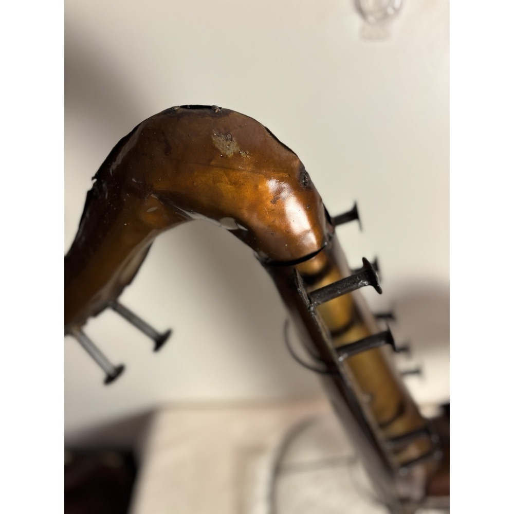 Saxophone Metal Sculpture Art Piece Musician - Picture 5 of 16